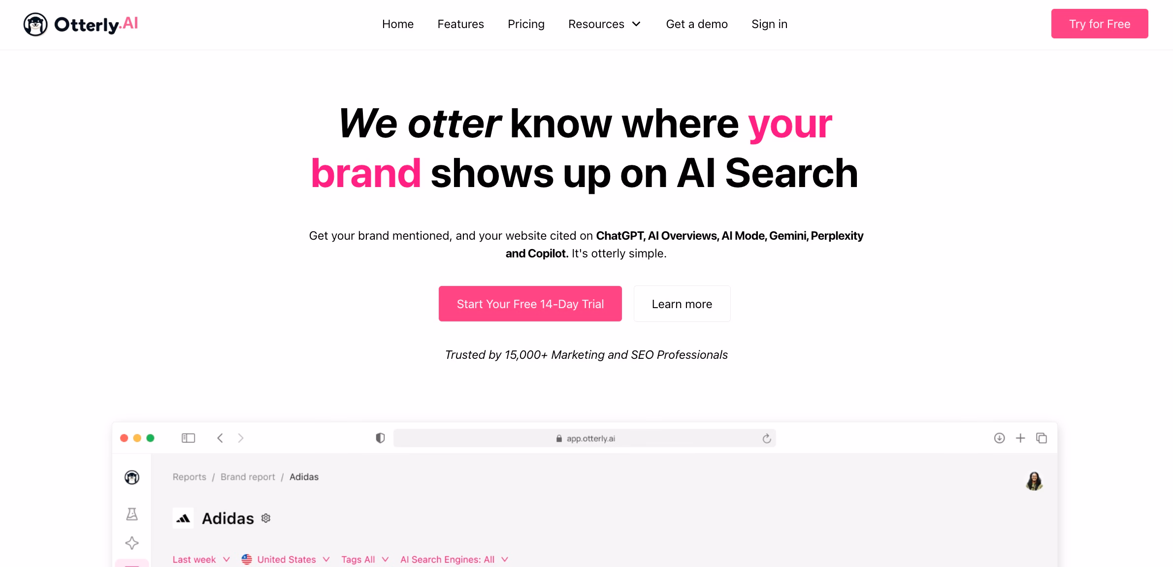 otterly ai website homepage