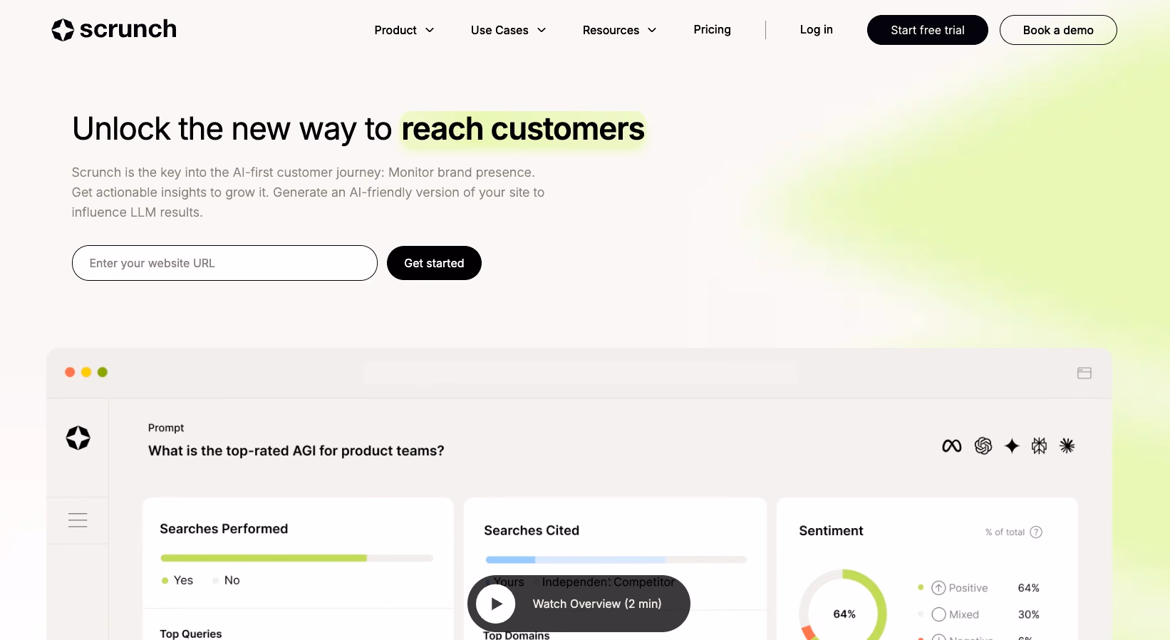 scrunch website screenshot geo prompt
