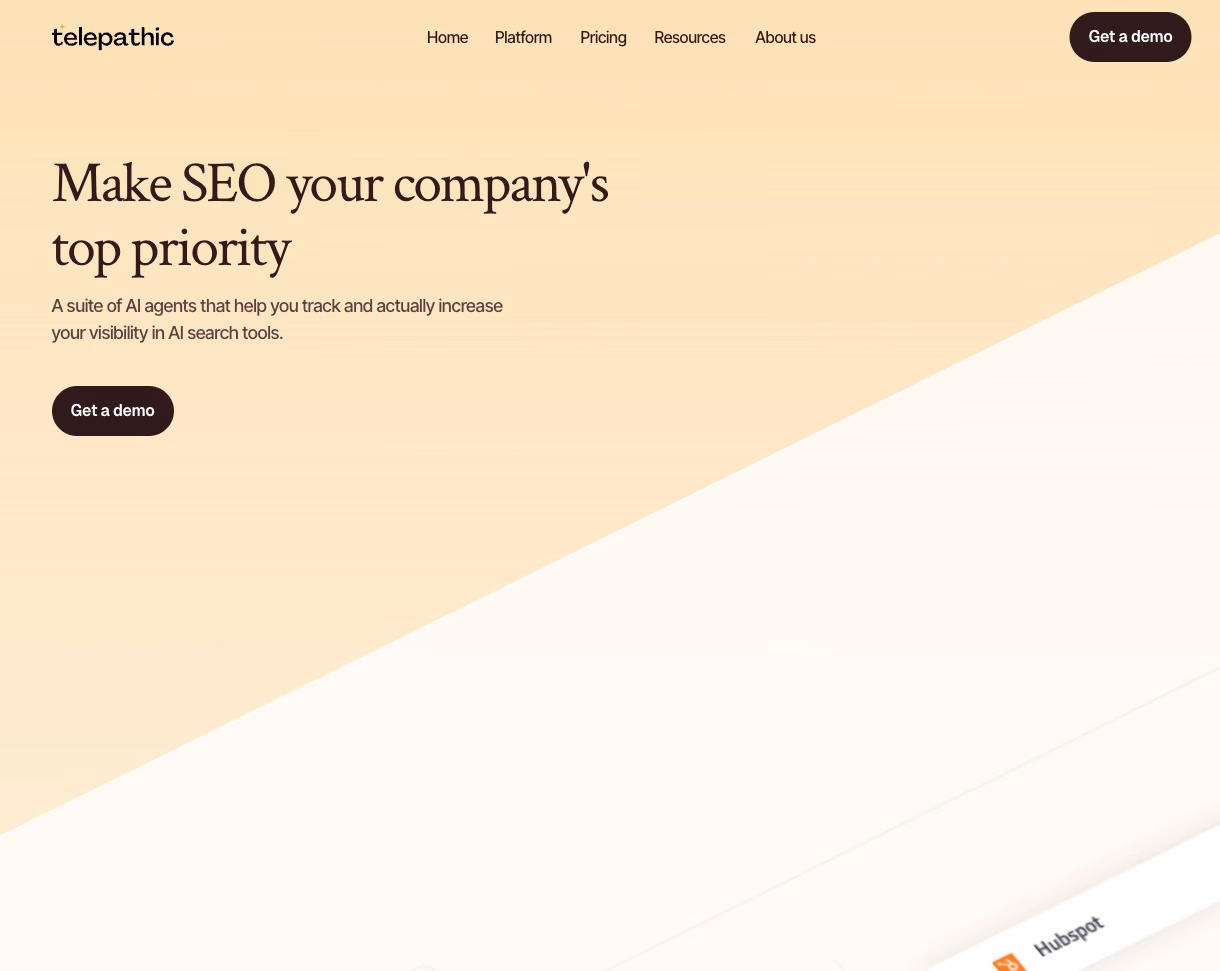 telepathic website screenshot