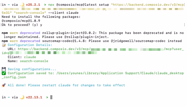 google search console claude setup