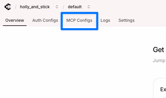 mcp configs tab selected